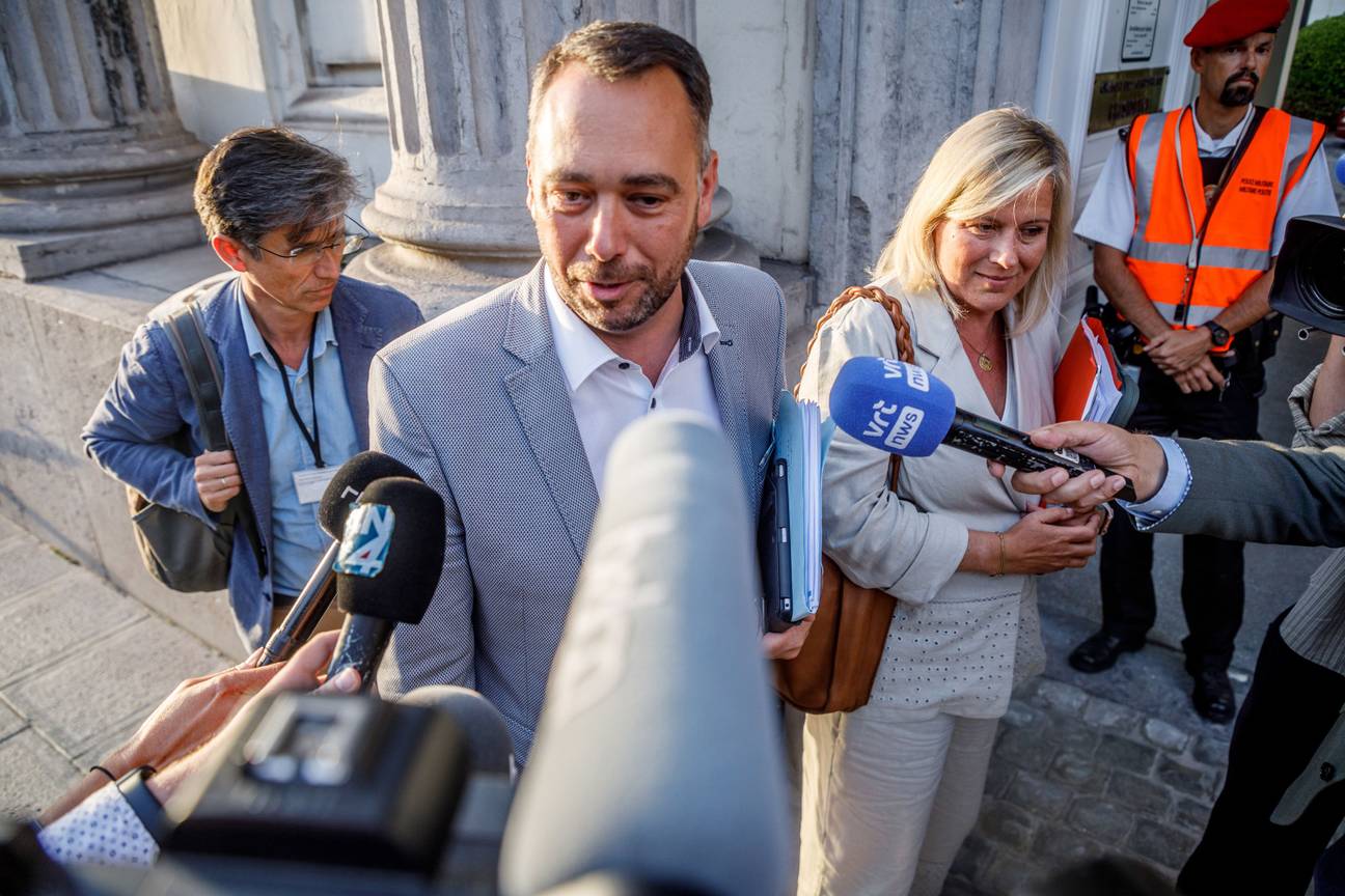 Maxime Prévot, voorzitter Les Engagés tijdens de federale regeringsonderhandelingen in augustus 2024.