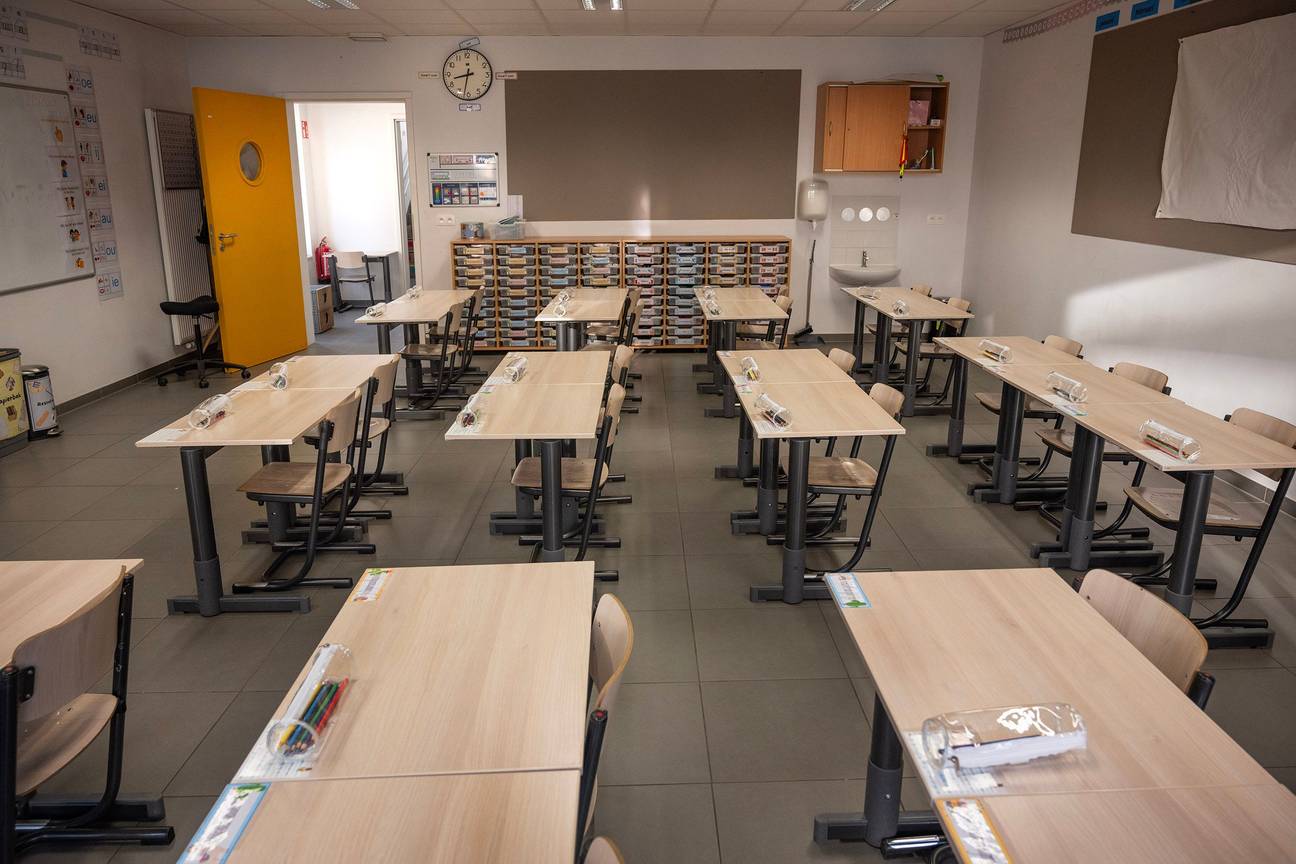 20240902 Eerste schooldag Paviljoen Schaarbeek klas school onderwijs DSC 7744