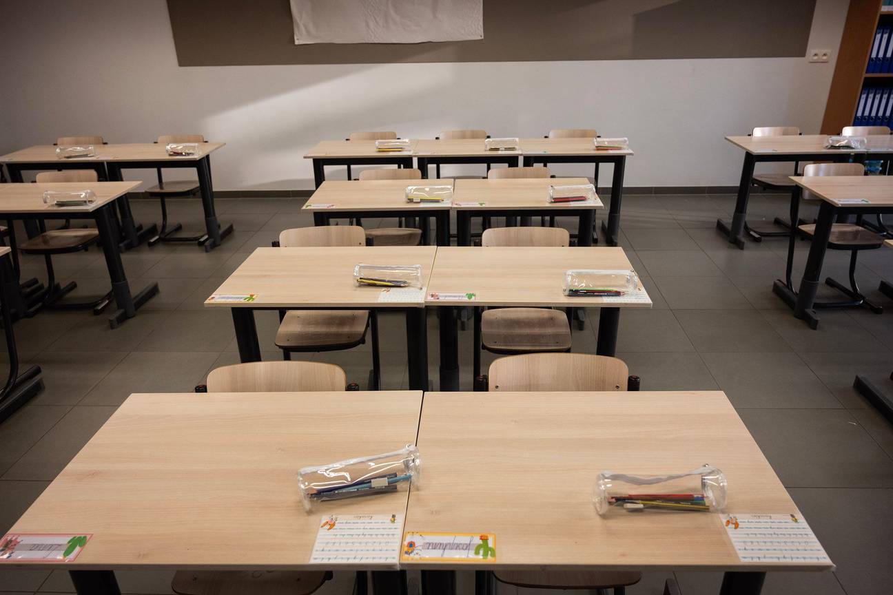 20240902 Eerste schooldag Paviljoen Schaarbeek klas school onderwijs DSC 7742