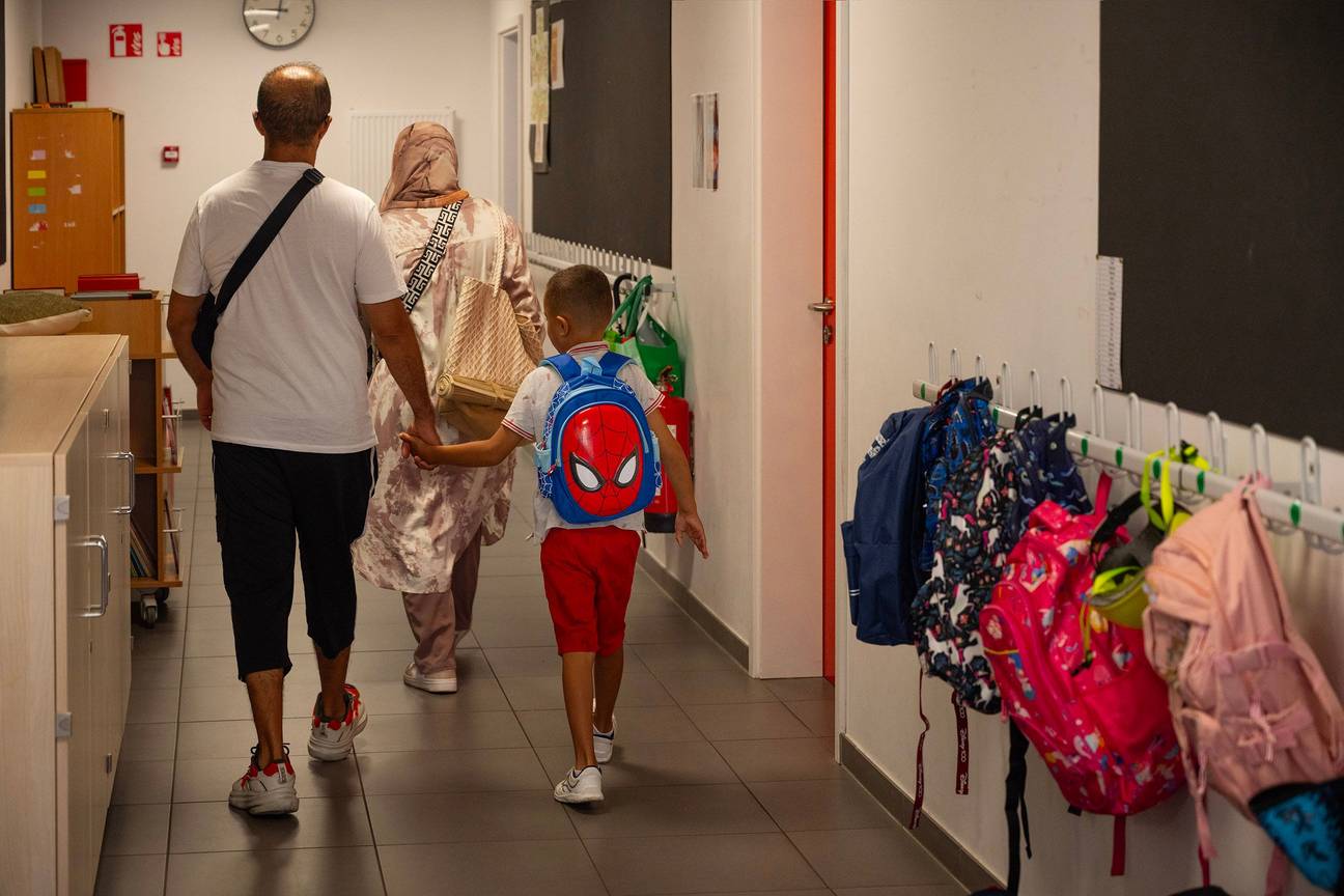 20240902 Eerste schooldag Paviljoen Schaarbeek klas school onderwijs DSC 7861