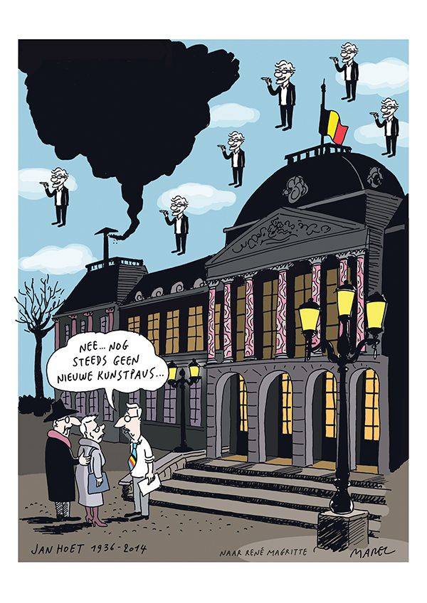 Cartoon Jan Hoet 2014 zonder hoofding c Marec