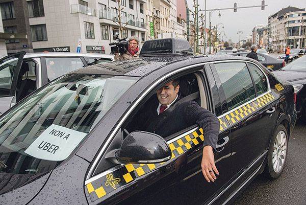 Taxiprotest tegen Uber