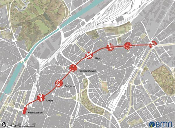 looplijn metro noord Bordet