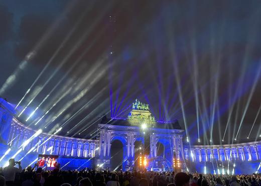 De muziek- en lichtshow in het Jubelpark voor de nationale feestdag op 21 juli
