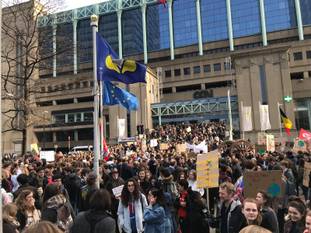 21 februari 2019: klimaatspijbelaars in Brussel, voor de zevende donderdag op rij.