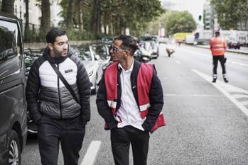 Chauffeurs tijdens taxiprotest op 30 september 2021.