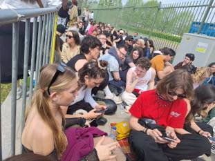 Zondag 14 mei 2023: fans in de rij voor de "Renaissance World Tour" van Beyoncé in het Koning Boudewijnstadion in Brussel.