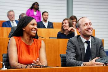 25 juni 2024: eedaflegging leden Brussels parlement: Galdys Kazadi en Christophe De Beukelaer (Les Engagés)