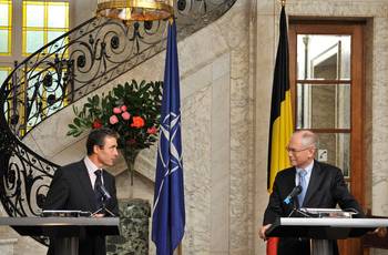 17 september 2009 Herman Van Rompuy ontvangt de nieuwe NAVO-Secretaris-Generaal Anders Fogh Rasmussen