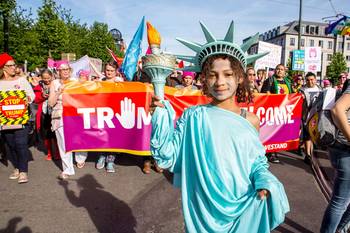 24 mei 2017 NAVO-top met Donald Trump betoging tegen komst Amerikaanse president Donald-Trump