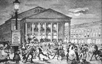 1627 PODIUM City-Land revolution place de la monnaie 1830 - revolutie muntplein 1830 gravure louis titz