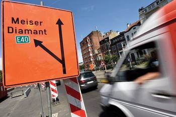 Schaarbeek werken aan Reyerstunnel Reyers Diamant