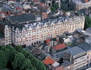 Brussel-Stad Dansaertstraat luchtbeeld appartementen