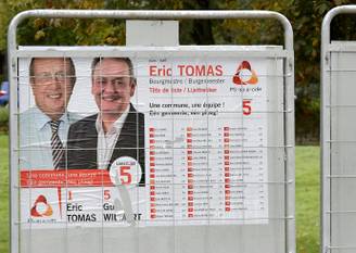 Anderlecht Eric Tomas burgemeester PS SPa CDH gemeenteraadsverkiezingen 2018 verkiezingsaffiches