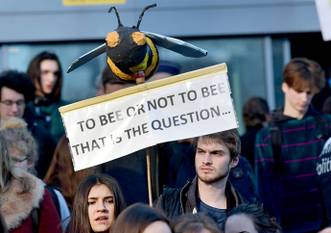 14 februari 2019 Youth for Climate, gesteund door studenten uit het hoger onderwijs