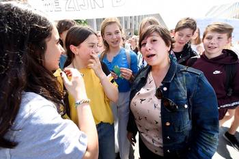 Global strike for future, de laatste klimaatmars van Youth for Climate op 24 mei 2019: Meyrem Almaci (Groen)
