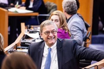 Vincent De Wolf (MR) bij de eedaflegging van de nieuwe Brusselse parlementsleden op 11 juni 2019