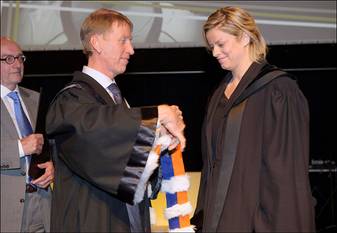 28 mei 2013: uitreiking eredoctoraat doctor honoris causa aan tennisspeelster Kim Clijsters door rector Paul De Knop
