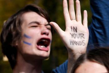 De derde editie van de klimaatmars "Global Strike For Future" op 20 september 2019