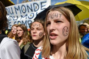 De derde editie van de klimaatmars "Global Strike For Future" op 20 september 2019