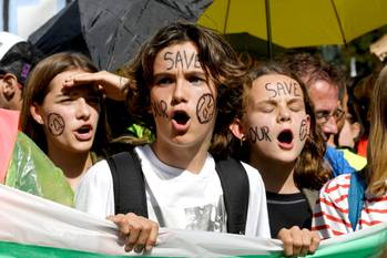 De derde editie van de klimaatmars Global Strike For Future op 20 september 2019