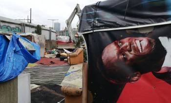 Ontruiming en afbraak van het Romakamp aan de Ninoofsepoort op 11 oktober 2019