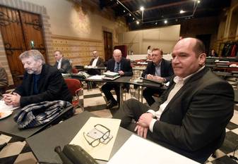 December 2017: conferentie van Brusselse burgemeesters Hervé Doyen (Jette), Marc-Jean Ghyssels (Vorst), Charles Picqué (Sint-Gillis) en Philippe Close (Brussel-Stad)