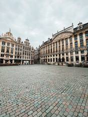 De Grote Markt oogt verlaten door de lockdownmaatregelen om het coronavirus (covid-19) in te dijken