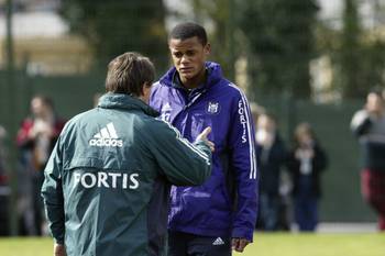 Anderlecht-coach Frank Vercauteren en speler Vincent Kompany in 2004