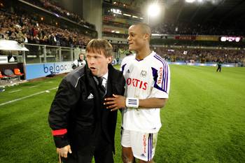 Anderlecht-coach Frank Vercauteren en speler Vincent Kompany in 2005