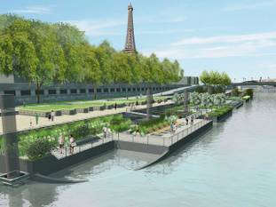 Port du gros caillou, jardin flottant in Parijs in 2013.