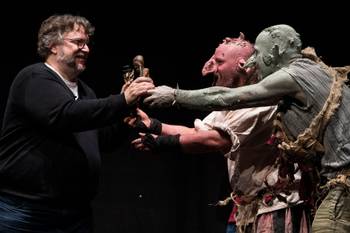 11 april 2018: de Mexicaanse filmregisseur Guillermo del Toro wint de trofee 'Ordre du Corbeau' op het 36ste BIFFF Brussels International Fantastic Film Festival