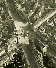 Luchtfoto van het Liedtsplein, ca 1914-1918