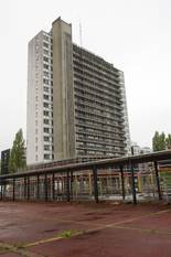 Modelwijk Laken in 2012, met blok 1 en het Modelwijkplein op de voorgrond