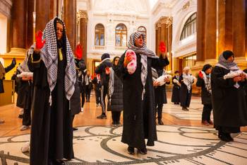 Zondag 7 januari 2024: protest tegen het geweld in Gaza aan het Beursgebouw