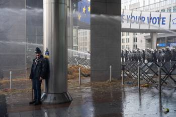 1 februari 2024: boerenprotest op het Luxemburgplein tegen de overdreven Europese regelgeving inzake landbouw.