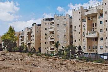 Jeruzalem huizen die eruit zien als burchten