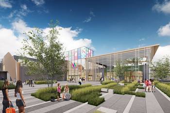 Het nieuwe en groenere Westland Shopping Center. © Simulatie AG Real Estate