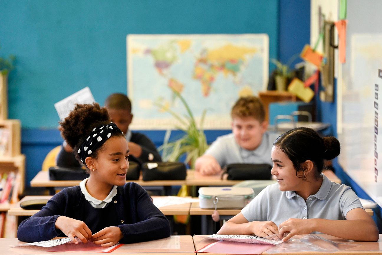 1 september 2021: eerste schooldag in het kleuteronderwijs en lager onderwijs (Institut des Dames de Marie - Ecole du bonheur in Sint-Lambrechts-Woluwe)