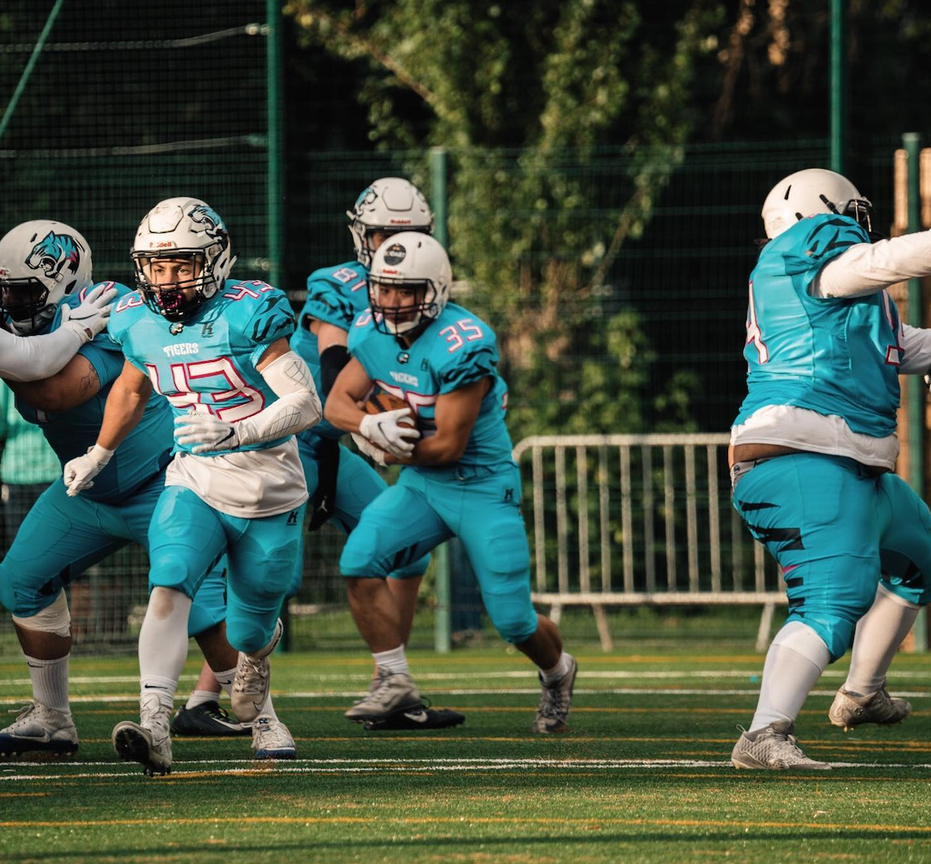 American Football-team Brussels Tigers in actie.