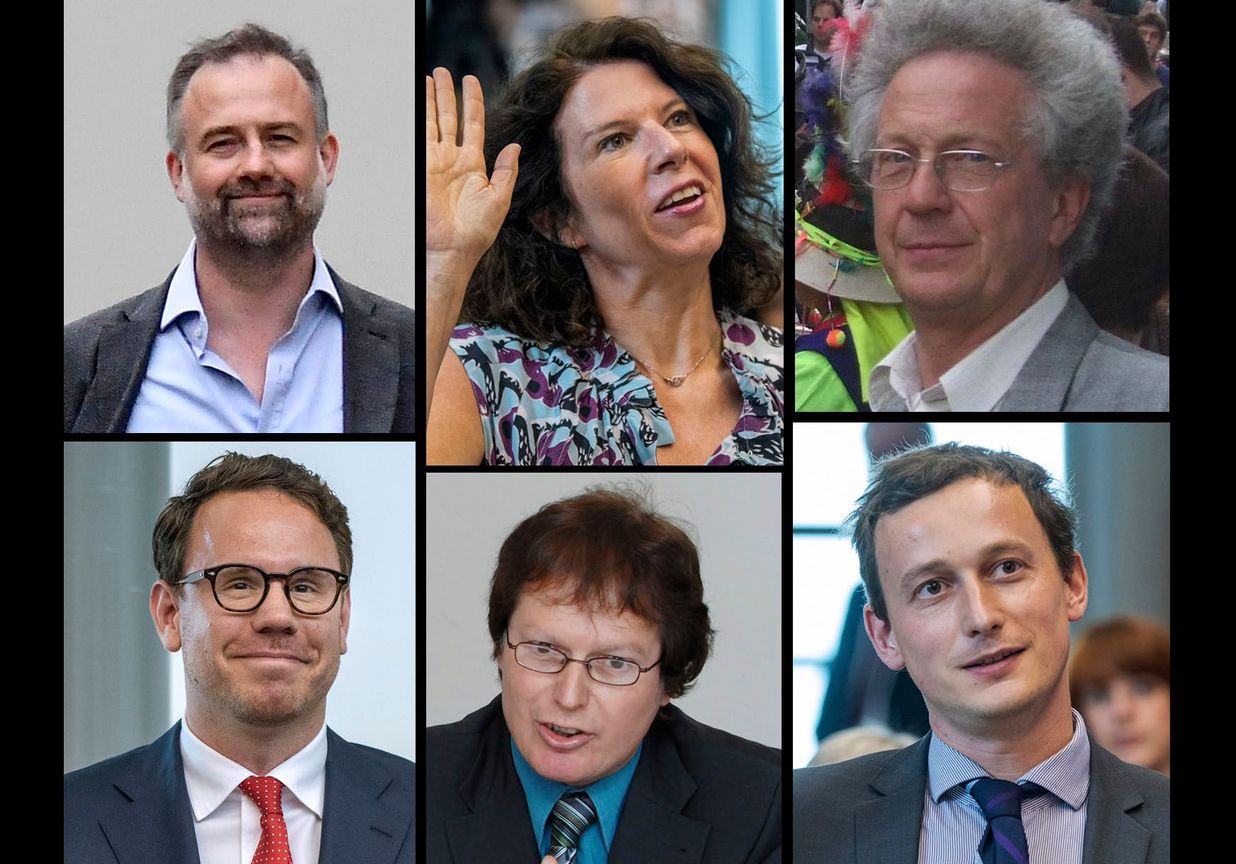 Tegenstanders en critici van het Good Move circulatieplan van de Stad Brussel:  Dirk De Block (PTB), David Weytsman (MR), Bianca Debaets (CD&V), Jan Van Doren (VOKA Metropolitan), Michel Deschuytere (handelaarsvereniging Marollen) en Mathias Vanden Borre 