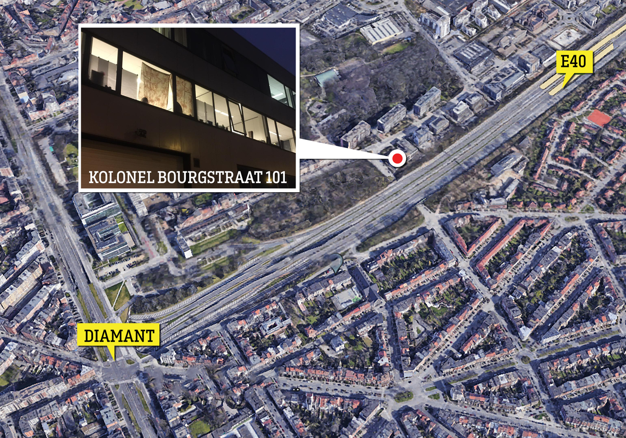 Locatie kaakpand Kolonel Bourgstraat 101, Schaarbeek