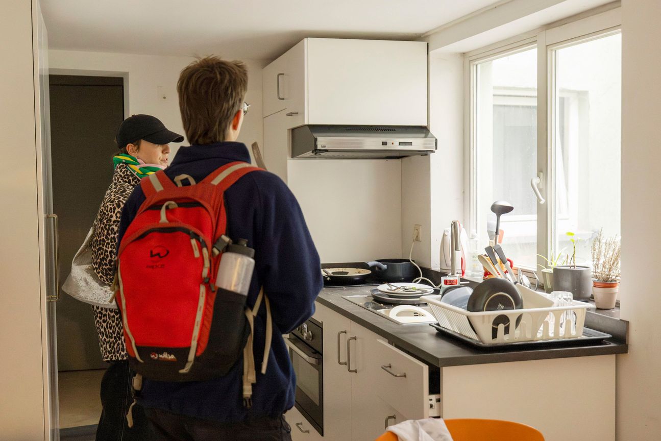 22 februari 2024: een student bezoekt een kot met studentendienst Brik