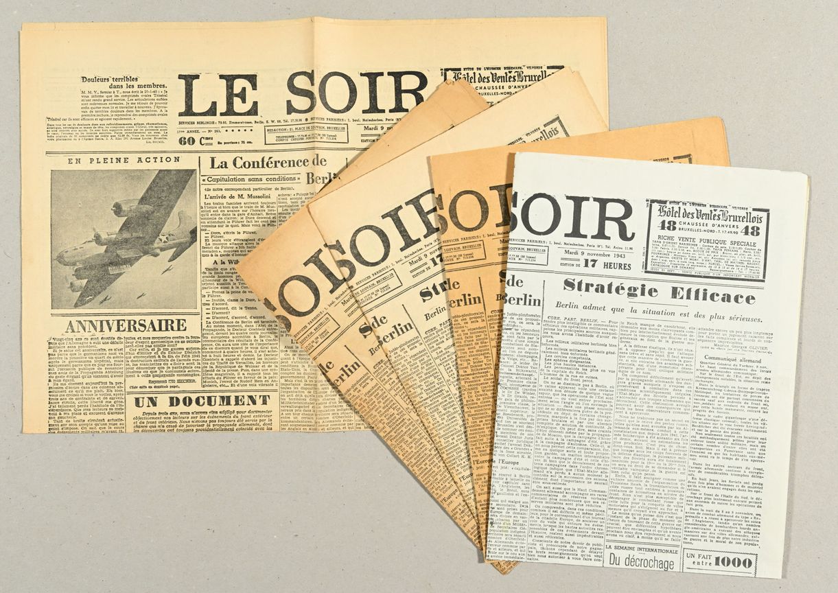 Originele verzetskrant ‘Le Faux Soir’ wordt geveild in Brussel op 16 en 17 oktober 2025.