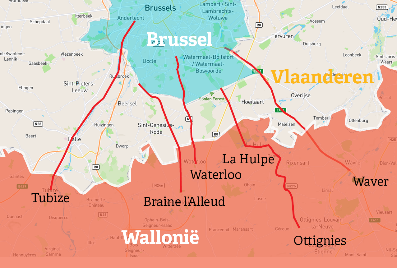 Fietscorridors uit Wallonië naar Brussel