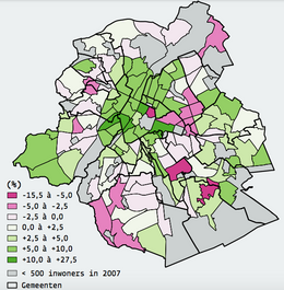 Evolutie mediane inkomen per wijk