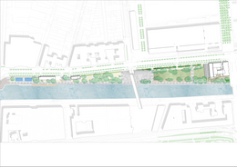 Plannen voor het park op de Beco- en Materialenkaai