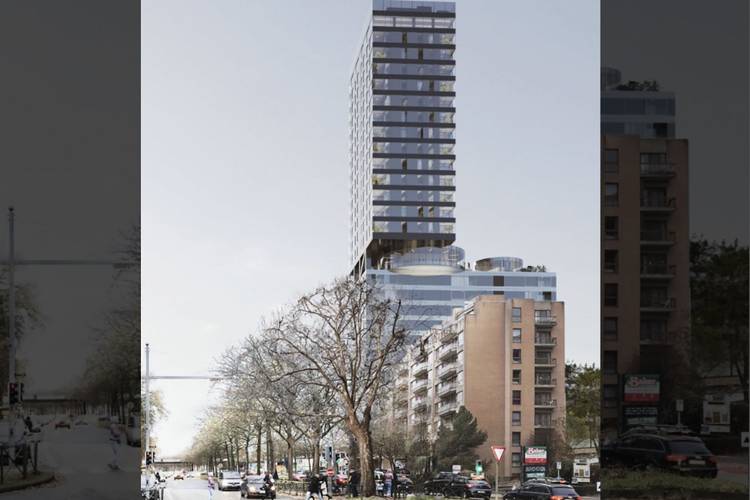 Zicht op het Westside-project vanaf de Sylvain Dupuislaan in Anderlecht