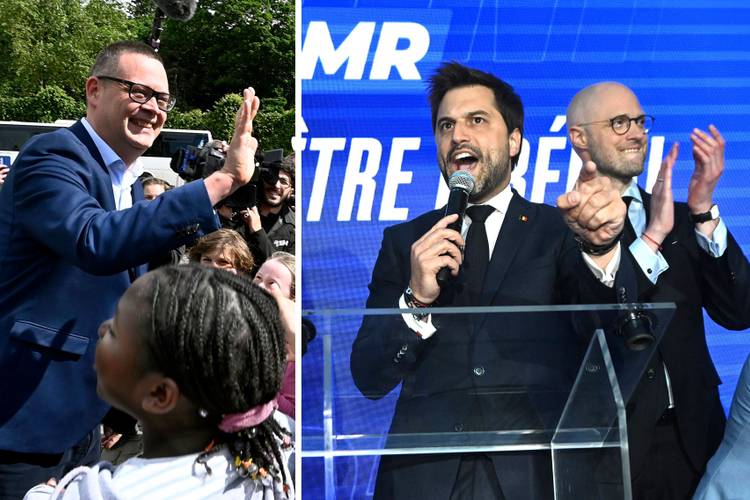 PTB-PVDA met Raoul Hedebouw en Georges-Louis Bouchez-David en Leisterh van MR zijn bij de winnaars van de verkiezingen van 9 juni 2024