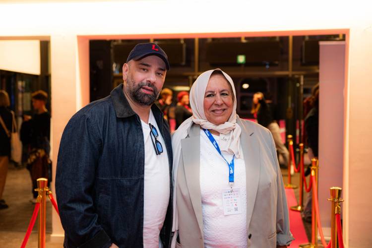 Nabil Ben Yadir en Mokhtaria Badaoui op het Namur Film Festival (FIFF) in oktober 2025